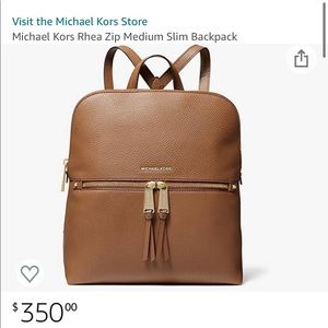 Michael Kors Rhea Slim Backpack in Brown